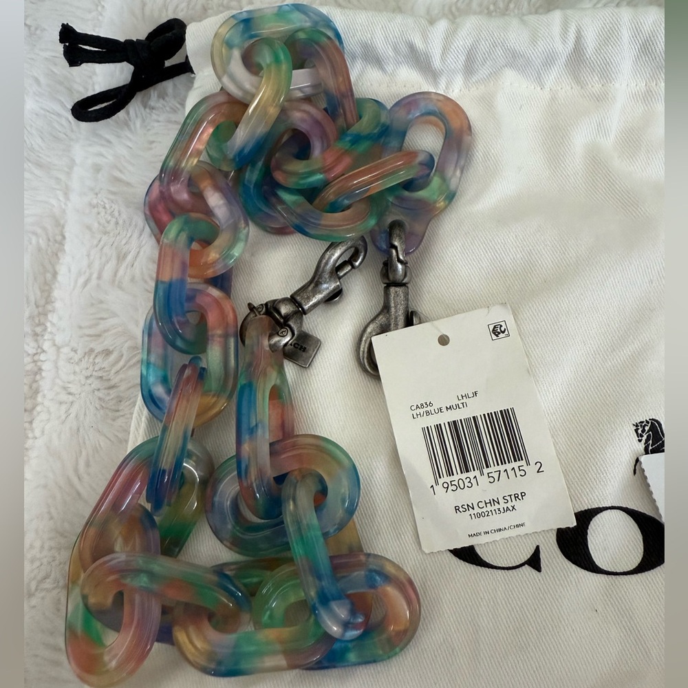 COACH RESIN CHAIN STRAP Multicolor. Brand new with tags
